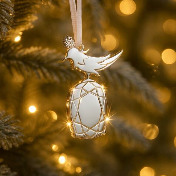NEW Tiffany & Co. Bird on a Rock Christmas Ornament Charm Stocking Stuffer Gift - Picture 6 of 6